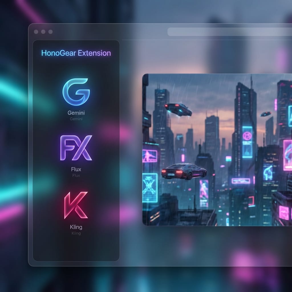 【完全解説】FAL API搭載の最強AI生成Chrome拡張機能「HonoGear Extension」を作ってみた